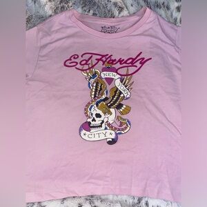 Ed Hardy Pink Graphic T-Shirt